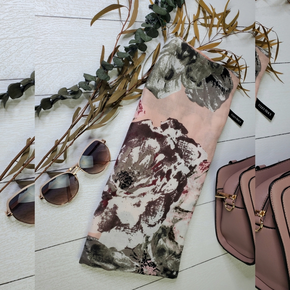 Pink Floral Scarf